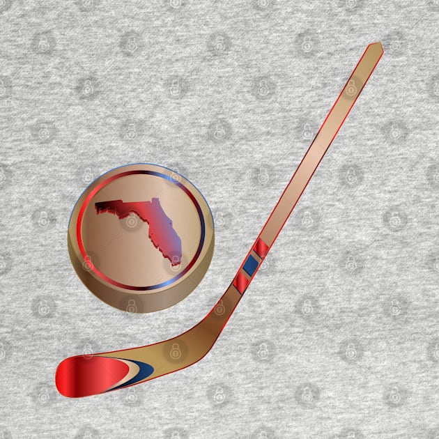 NHL - FL Tan Red Blue Stick and Puck by geodesyn